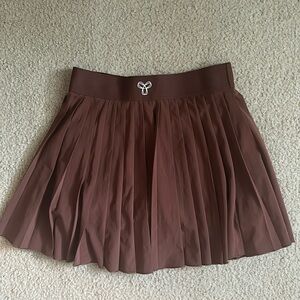 Pleated Brown Mini Skirt